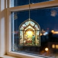 thumbnail image 4 of YaoZQ Nativity Scene Suncatcher Window Hanging, Stained Glass Acrylic Religious Ornament for Christmas Decor, Gold, 5.91 inch, 4 of 6