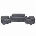 thumbnail image 1 of Cubre Sala Bubble Con Falda De Olan Fundas Protector Stretch 3 Set Charcoal, 1 of 2