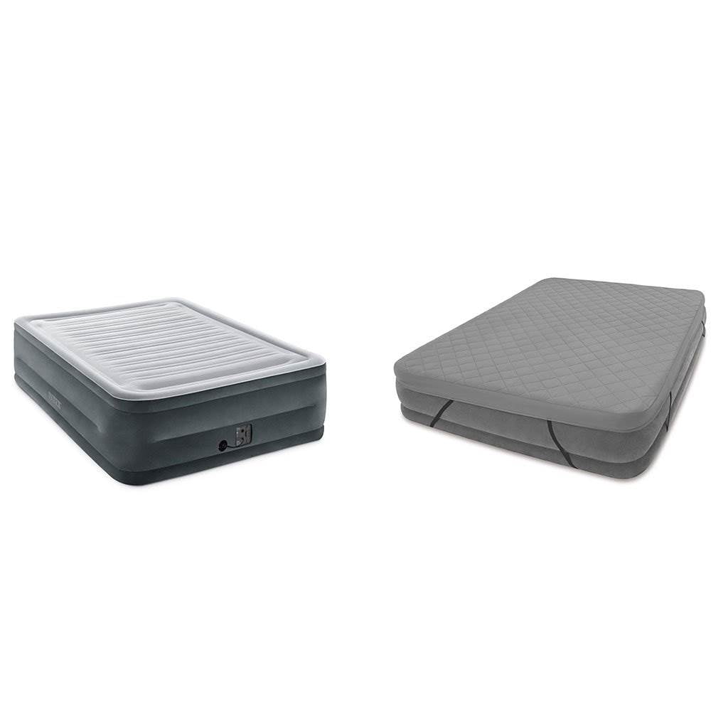 Intex Comfort Plush High Rise Airbed Mattress, Queen & Fitted Quilted