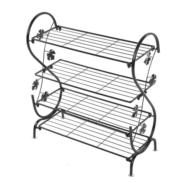 Mgaxyff 4Tier Vintage Metal Iron Shoe Rack Stand Shoes Storage Shelf