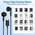 thumbnail image 7 of USB C Headphones for iPhone 17/16/15, 2 Pack Type C Magnetic Wired Earphones Ergonomic In-Ear Headset HiFi Stereo Earbuds with Mic&Volume Control Noise Cancelling Compatible for Samsung Android,Black, 7 of 7
