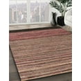 thumbnail image 3 of Ahgly Company Machine Washable Indoor Square Abstract Red Brown Area Rugs, 5' Square, 3 of 7