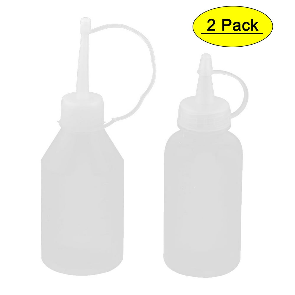 Plastic Empty Squeeze Bottle Dispenser Clear White 2 in 1