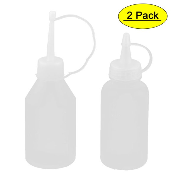 Plastic Empty Squeeze Bottle Dispenser Clear White 2 in 1