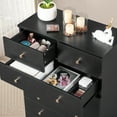 thumbnail image 2 of Dresser Cabinet with 4 Drawers, Modern 4 Drawer 3 Floors Dresser Chest with Matte Gold Handles, Wood Storage Chest of Drawers for Bedroom Living Room (Black), 2 of 9
