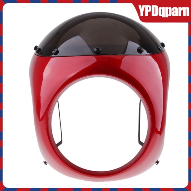 cubierta de carenado para faros delanteros de 7 pulgadas para motocicleta, parabrisas y retro café racer drag, compatible con 16,5-18 mm redondo