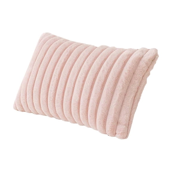Plush Decorative Throw Pillow Covers, 12x20 Inch Soft Pillow Covers Moder Home Decor Living Room Couch Bed Pink