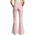thumbnail image 4 of Ulitacool Teen Pants For Girls 11-12 Years Empire Waist Slim Leg Casual With Modern Flared Trousers For Everyday Wear Bottoms Pink, 4 of 4