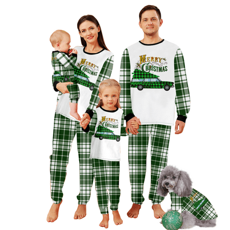 

Family Christmas Pajamas PJS Matching Set Adult Kids Baby Pet Dog & Doll Matching Christmas Pajamas Set for Adults And Children