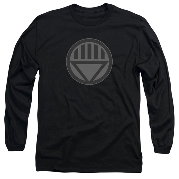 Green Lantern Black Symbol Long Sleeve Adult 18/1 T-Shirt Black