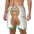 thumbnail image 2 of Balery Cute Sloth In Yoga Pose Tree Mens Swim Trunks Swim Shorts for Men Quick Dry Inseam Beach Shorts with Compression Liner Pocket-Small, 2 of 9