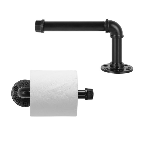 2Pcs Industrial Wall Mounted Pipe Type Toilet Paper Holder For Bathroom, Kitchen, Bedroom