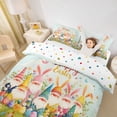 thumbnail image 3 of Erosebridal Colorful Rabbits Flowers Eggs Twin Bedding For Kids,Happy Easter Duvet Cover Set For Boys Girls,2pcs,No Comforter,Super Cozy Room Decor, 3 of 6