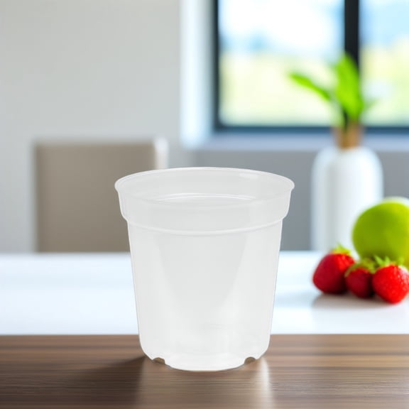ROSENICE 5Pcs Transparent Outdoor Planting Containers Plastic Flower Pots