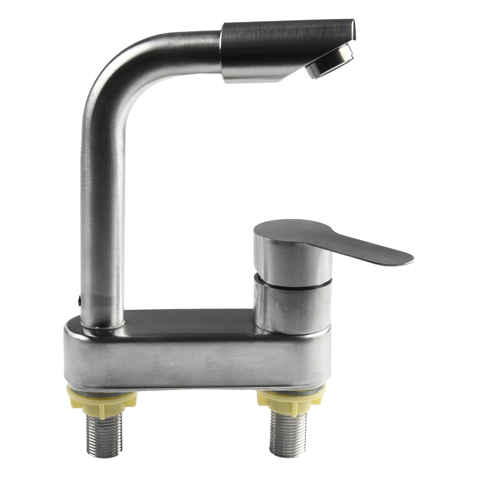 AFQH Bathroom Faucet Centerset Lavatory Sink Faucet Swivel Spout Deck Mount Stainless Steel Basin Cold and Hot Mixer Mixer Tap