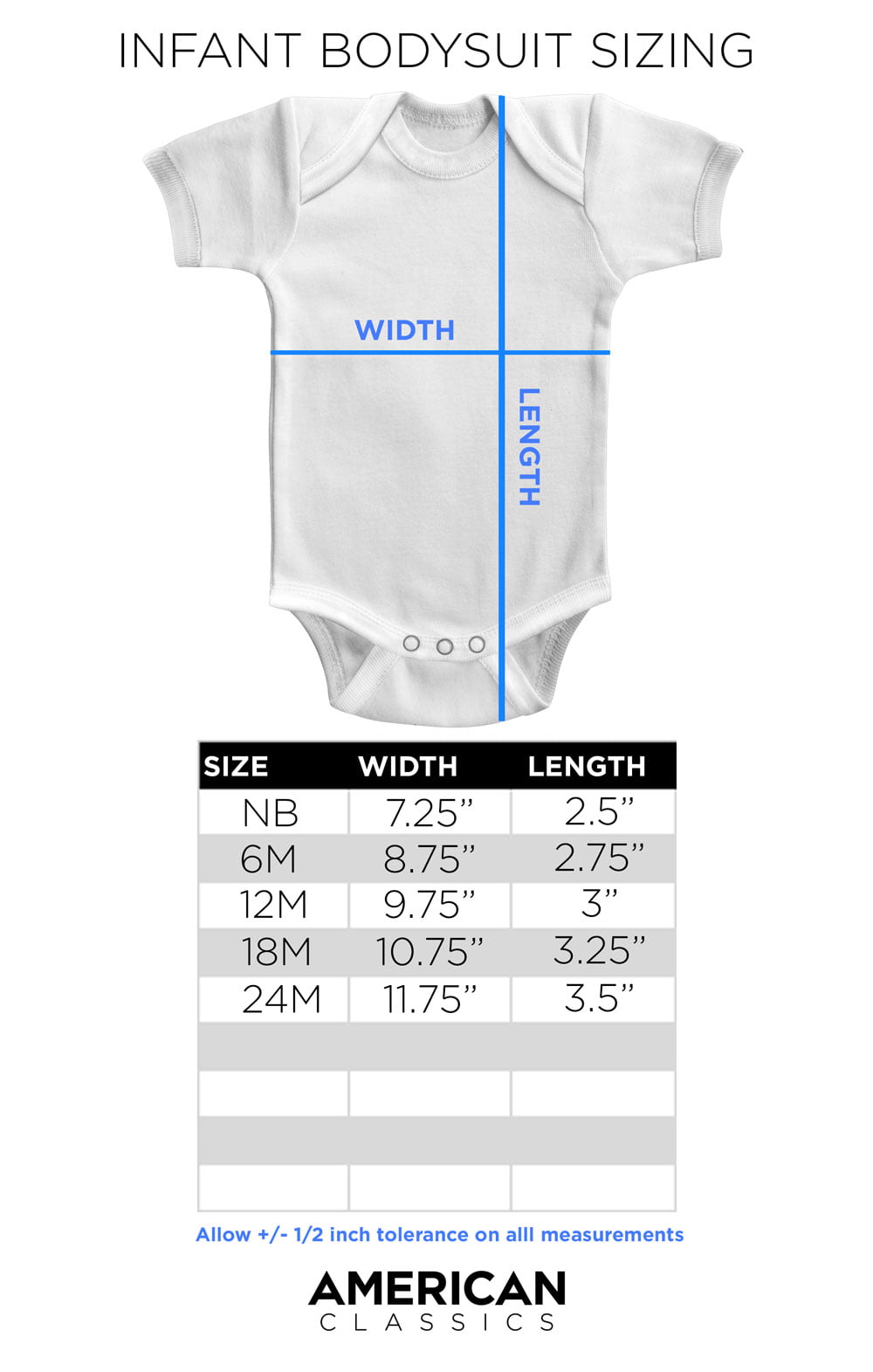 American Classics Ace Ventura Ready White Infant Baby Creeper Snapsuit Romper