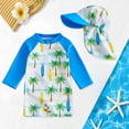 thumbnail image 2 of mgoYE Toddler Boy Swimsuit Toddler Baby Boy One Piece Swimsuit Shark Long Sleeve Zip Up Bathing Suit Infant Rash Guard Swimwear with Hat(Blue,1-2 Years), 2 of 6