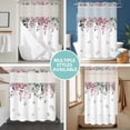 thumbnail image 5 of No Hook Shower Curtain with Snap in Liner, Watercolor Plant Eucalyptus Leaf Waterproof Bath Curtain Double Layers with See Through Top Window, Pastoral Botanical Branches Shower Curtains 60x72in, 5 of 9