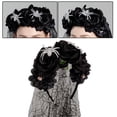thumbnail image 1 of Velo de Halloween Diadema floral Fernando Accesorio de disfraz nupcial Telaraña Boda Accesorios para el cabello gótico, 1 of 8