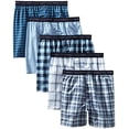 thumbnail image 4 of Hanes Men`s Yarn Dyed Plaid Boxers, M, Assorted Blue Plaid, 4 of 5