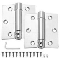 3 Inch Spring Loaded Door Hinge, 2 Pcs Stainless Steel Heavy Duty Self Closing Door Hinges with Screws wrench, Silver