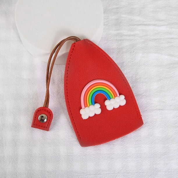 Estuche para llaves extraíble con dibujos animados de corazón de niña, funda protectora creativa de cuero PU para llave de coche, universal