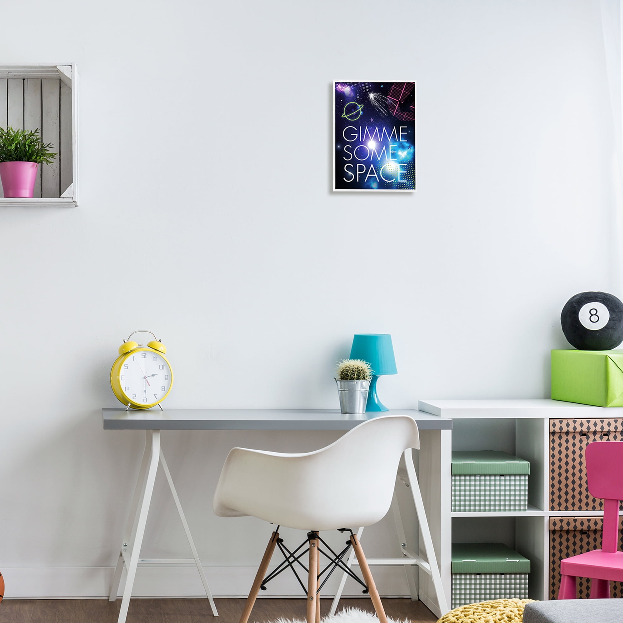 Stupell Industries Gimme Some Space Phrase Patterned Galaxy Stars Framed Wall Art, 11 x 14, Design by Jennifer Ellory