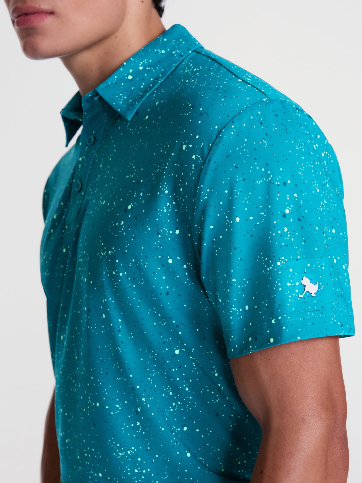 Birdie Bound Splatter Print Golf Polo Shirt, Men's Sizes XS-4XLT