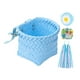 thumbnail image 5 of Cesta de bicicleta para niños tejida a mano, cesta de triciclo de repuesto, cesta de almacenamiento desmontable Azul, 5 of 9