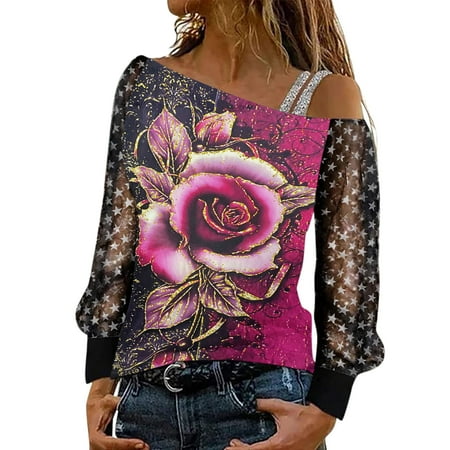 

zuwimk Shirts For Women Trendy Women s Corset Top Long Sleeve Crop Tops Square Neck Tee Slim Fit Bodycon T Shirt Hot Pink S