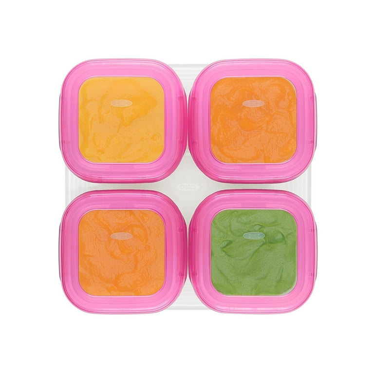 6 OXO GLASS Baby Food 4 oz Storage Blocks TEAL (6 STORAGE***EUC