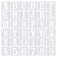 thumbnail image 1 of Unique Bargains 3.9 Inch Letter Number Stencils 5' Width Alphabet Numbers Templates Set with Ring Shadow, White 36 Pack, 1 of 6