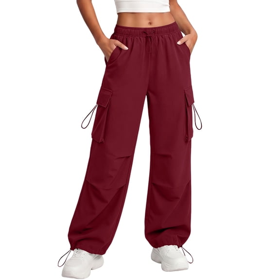 hotojiny Womens Hiking Pants Lightweight Quick Dry Travel Golf Cargo Pants Loose Fit Elastic Waist Drawstring Sweatpants with Pockets