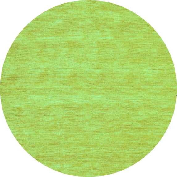 Ahgly Company Machine Washable Indoor Round Abstract Turquoise Blue Contemporary Area Rugs, 4' Round
