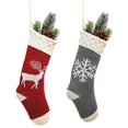 thumbnail image 1 of Medias navideñas, paquete de 2 personajes navideños tejidos a mano para decoración de temporada navideña familiar, 1 of 5