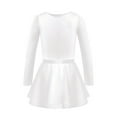 thumbnail image 2 of Lejafay Girls Ballet Dance Tutu Dress Kids Cotton Bodysuit Gymnastics Leotard and Chiffon Tied Skirt Ivory S, 2 of 6