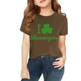 thumbnail image 4 of Ruyang St Patricks Day Shirt for Girls Cute Irish Shamrock Graphic Tee Tops Toddler Kids Short Sleeve Summer Crewneck Cotton T-Shirt, 4 of 7