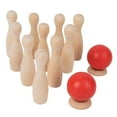 thumbnail image 2 of Outdoor Wood Bowling Set Skittles Toys, Educational Interactive Toys, Bowling Game, for 3 Year Old and Up Kids Floor Sport Gifts, 2 of 7