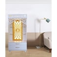 thumbnail image 2 of Large Pooja Mandir For Home And Office With LED Lights / Customized Desginer Mandir / White Acrylic High Gloss Cabinet Storage Pooja Ghar, 2 of 5