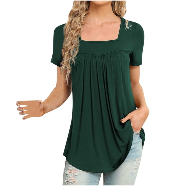 Pompotops Mode Femme Imprimé Décontracté Col en V Manches Courtes T-Shirt Ample Blouse Hauts