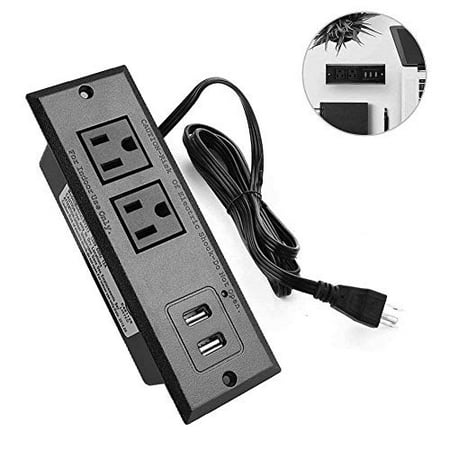 - Recessed Power Strip Socket,Desktop Power Plugs Outlets with USB Ports 9.8 FT Extension Cord for Conference Desk Kitchen Offi