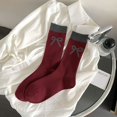thumbnail image 5 of Fashion Cotton Socks for Women, Soft Ankle Crew socks Heart Bow Pattern Cute Novelty Red Socks 4Pairs, 5 of 9