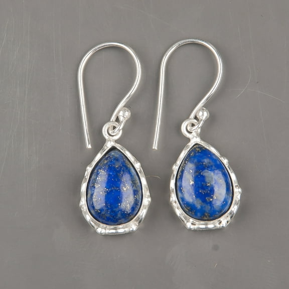 Lapis Lazuli Earrings 925 Sterling Silver Jewelry