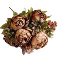 thumbnail image 1 of Naiovety Ramo de peonía exquisito hermoso adornos de decoración de boda ramos artificiales artesanía casa calcomanía flores falsas Kits de decoración para fiestas Café, 1 of 6