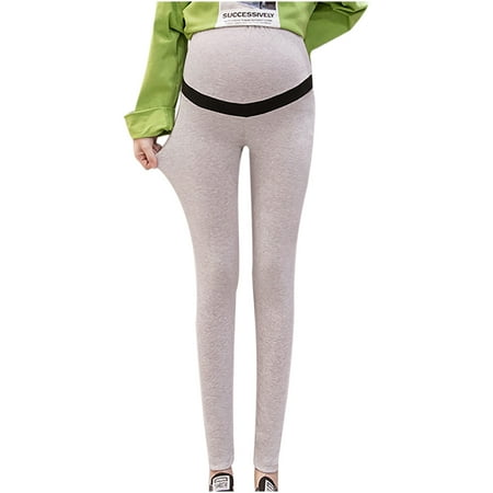 

Dadaria Maternity Clothes Fashion Women Solid Color Patchwork Comfortable Loose Adjustable Maternity Pants Dark Gray L