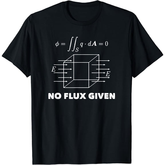 Funny Physics Pun T-Shirt No Flux Given Science Math Nerd Geek Graphic Tee Retro Engineering Teacher Gift for Men Women