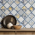 thumbnail image 2 of S4sassy Removable Vintage Style Waterproof Wall Wrap, Classical Tile Wallcover, Blue Contact Paper for Backsplash, Kitchen, Self Adhesive Vinyl Wallpaper Roll, DIY Home Decor - Blue-25"x120" inch, 2 of 8