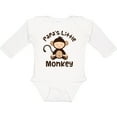 thumbnail image 3 of Inktastic Papas Little Monkey Boys Funny Boys or Girls Long Sleeve Baby Bodysuit, 3 of 5