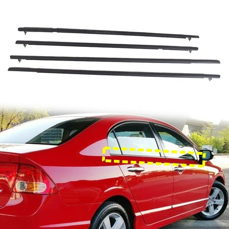 

Fit for 06-11 Civic Window Weatherstrips Exterior Trim Seal Strips (4 Pcs)