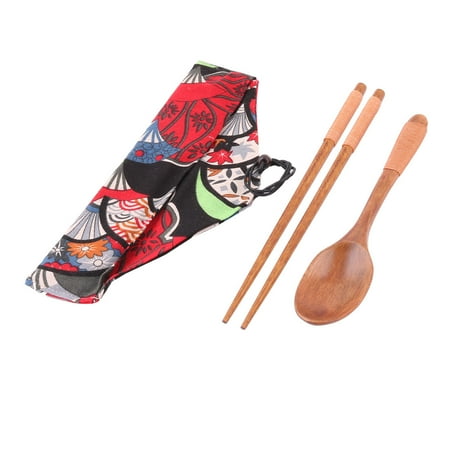 Outdoor Plant Food - Outdoor Plant Print Holding Bag Food Serving Chopsticks Spoon Multicolor Set